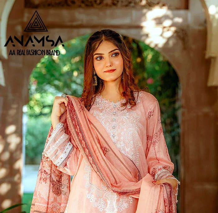 268 Anamsa Muslin Cotton Pakistani Suits Wholesale Suppliers In Mumbai 
